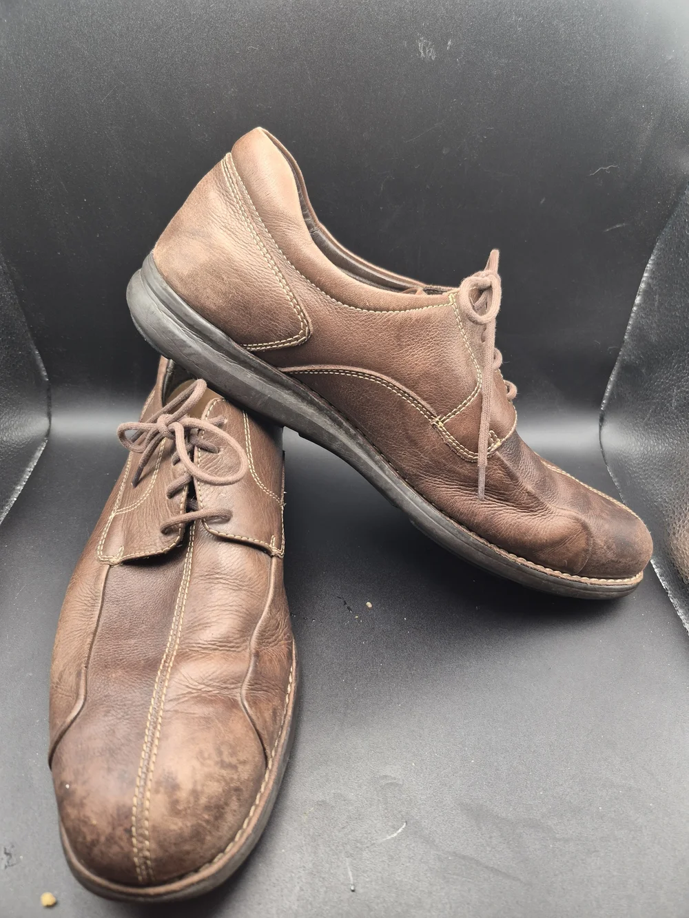 Johnston & Murphy Brown Leather Casual Lace-Up Oxfords